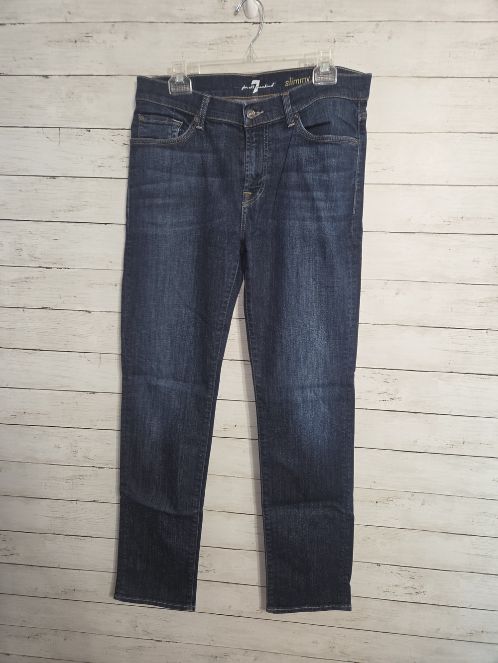 7 For All Mankind Slimmy Straight Men’s Blue Jeans Size 32 X 33 Casual Denim
